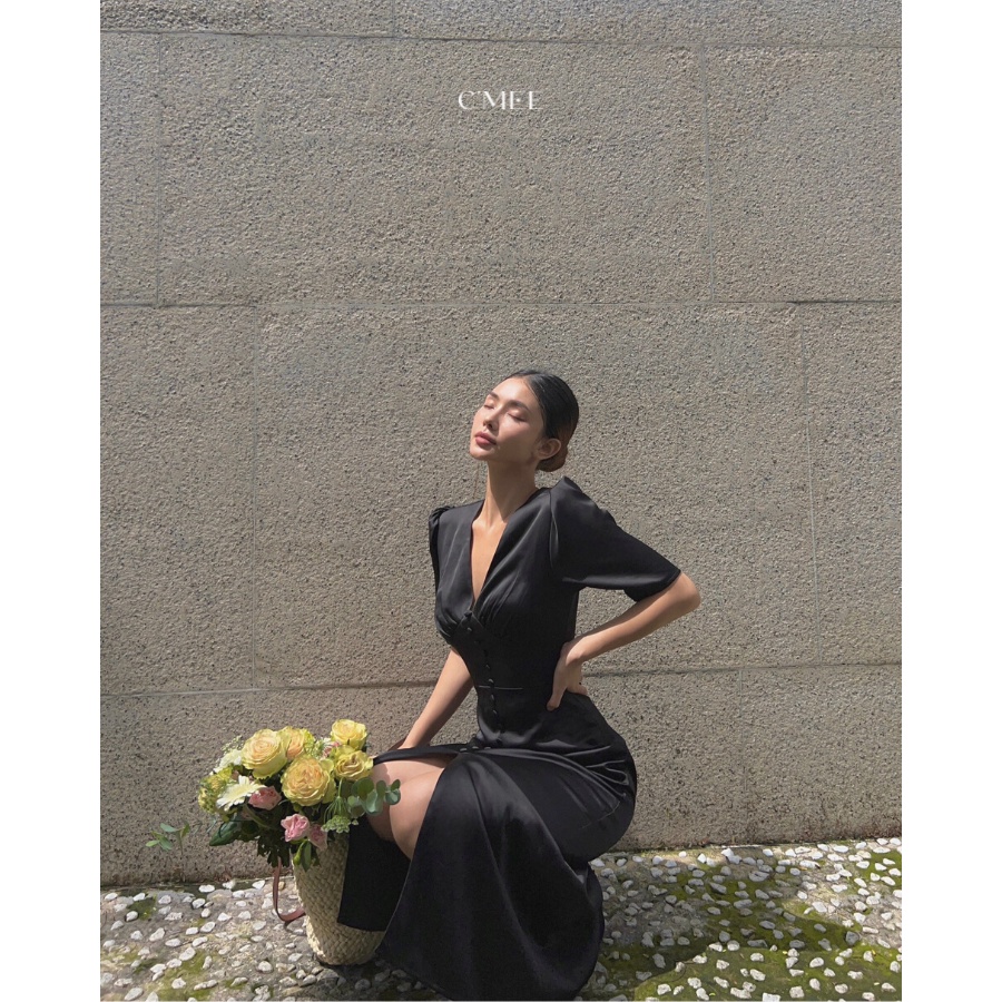 Đầm lụa gân Aelita Midi Dress - C’MEE