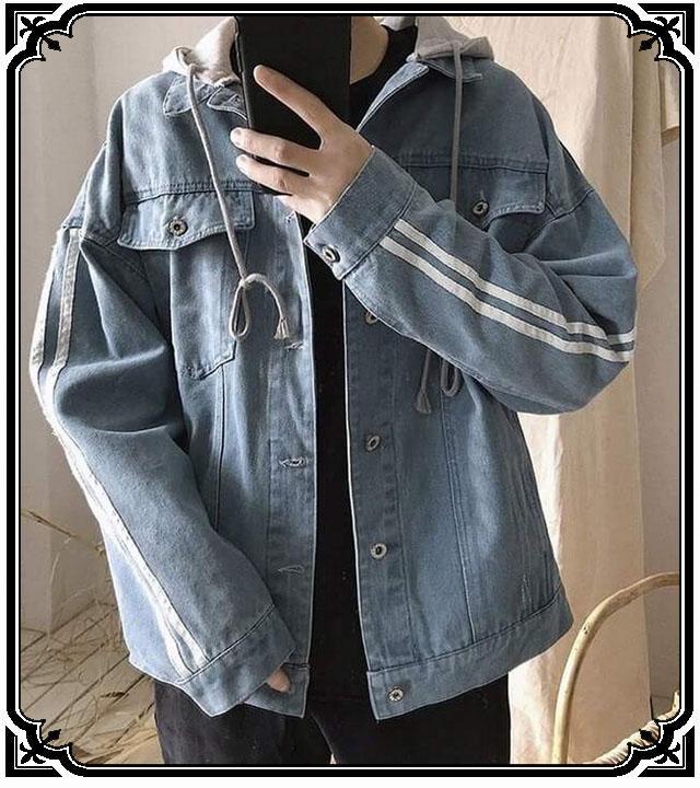 [HCM]Áo khoác jean Nam phối mũ sau ngọt ngào form rộng TRA212
