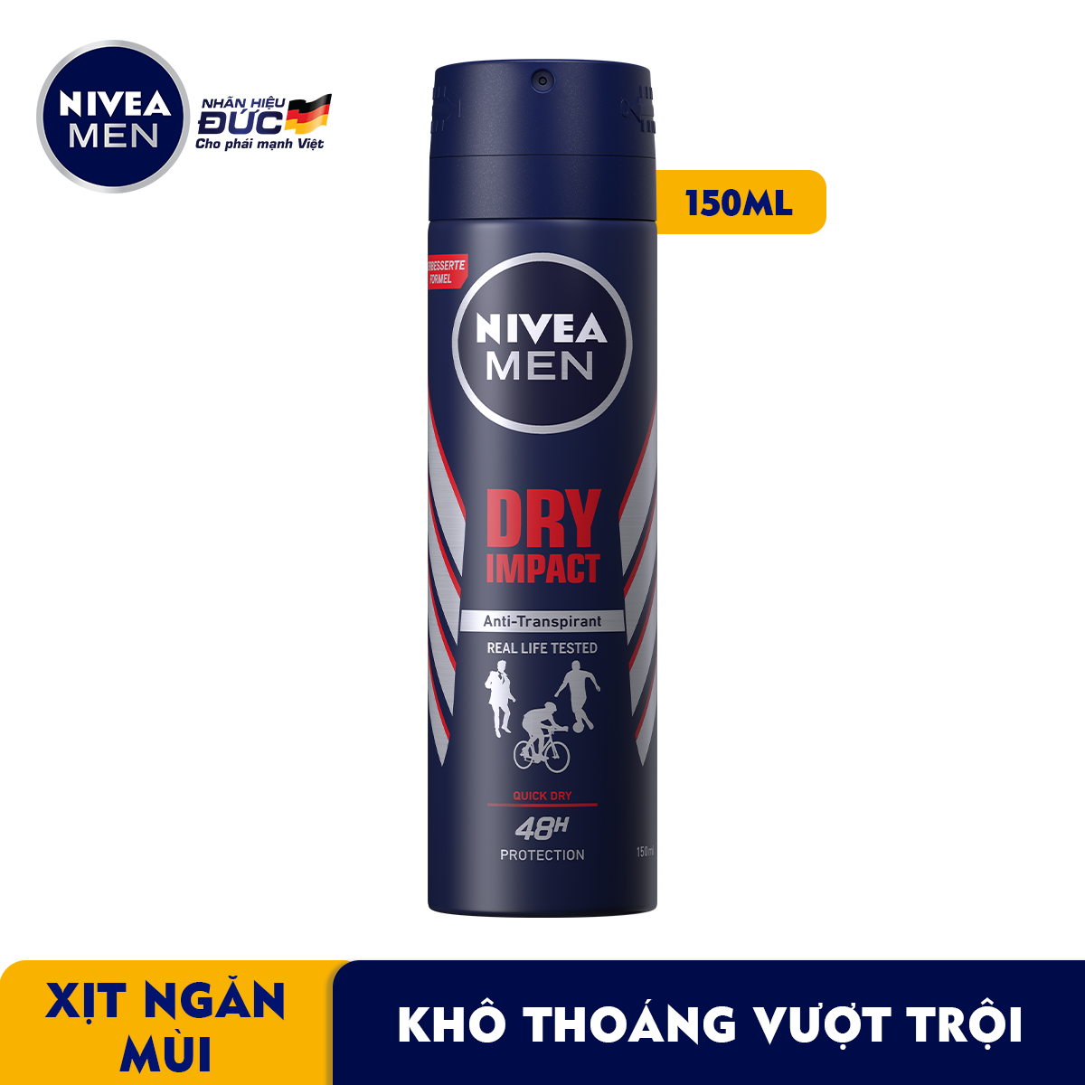 2 Xịt Ngăn Mùi Dành Cho Nam Mát Lạnh Nivea Men 150ml/chai
