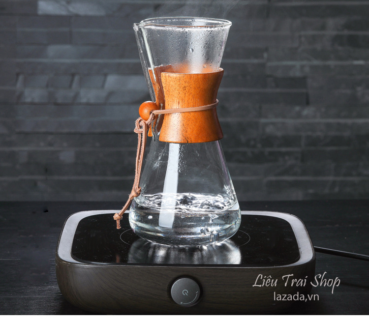 Bình chemex pha cà phê pour over drip brew v60 thủy tinh