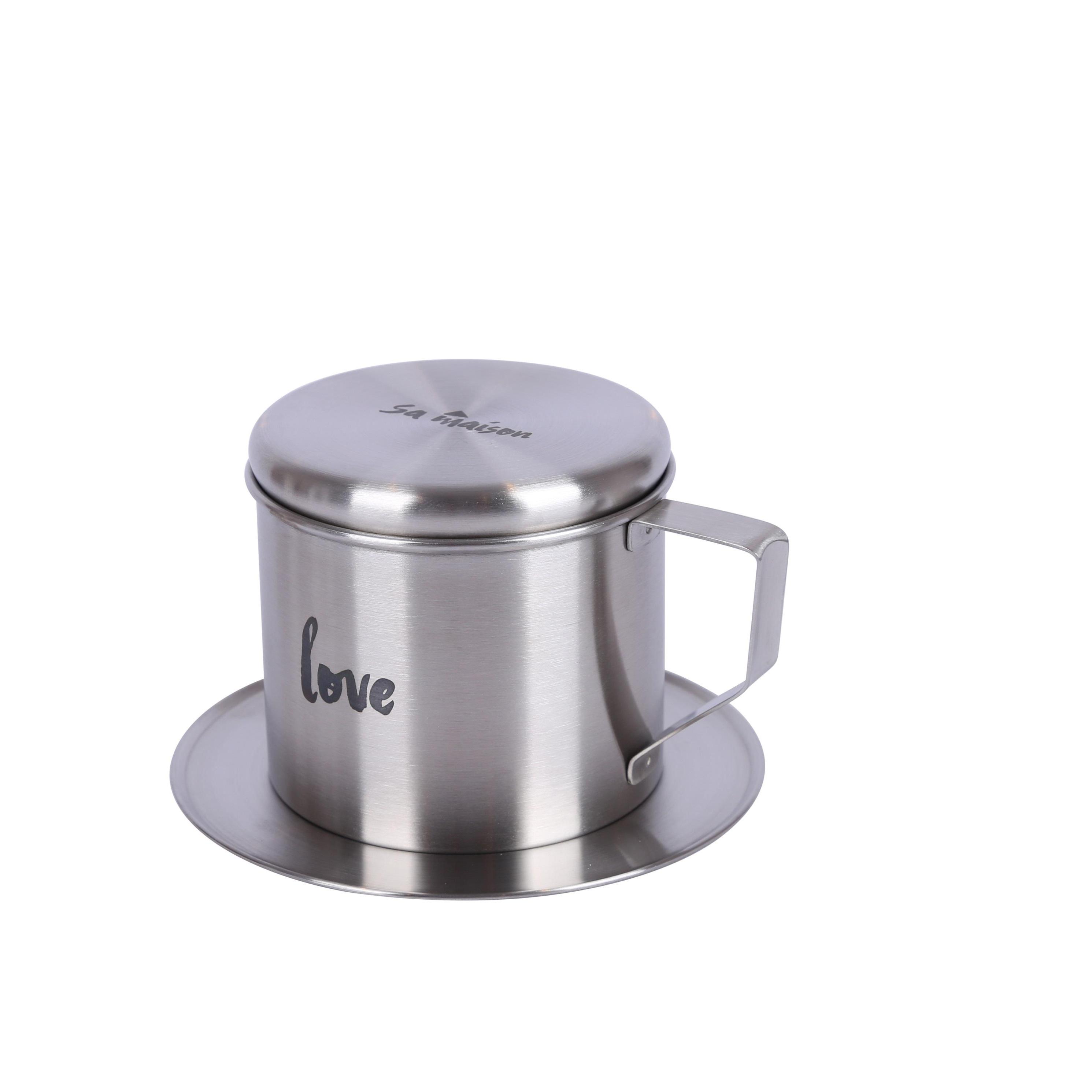 Phin café Sa Maison Love, chất liệu inox không gỉ