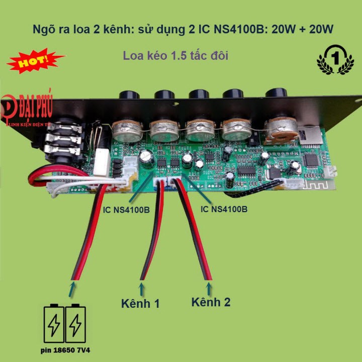 [HCM]Mạch loa kéo 2 tấc đôi - Combo 1