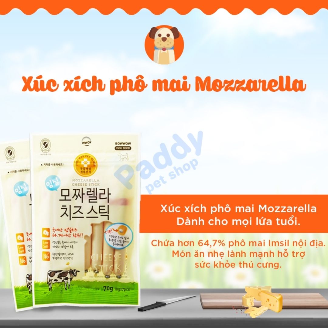Snack Cho Chó Xúc Xích Phô Mai Bowwow