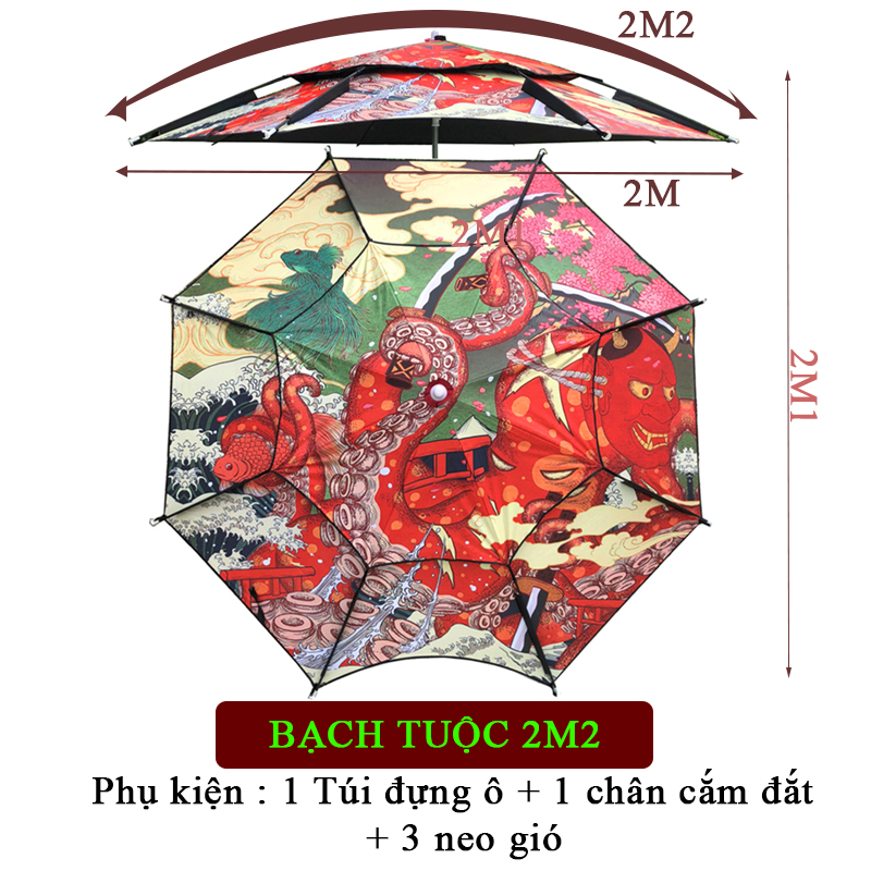 Ô câu cá cao cấp - ô dù che nắng mưa câu cá bạch tuộc biển - aa55