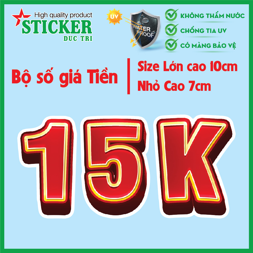 Miếng Dán Giá Tiền Freeship Decal Số 0 Đến 9 Chống Nước Trang Trí Quán Trà