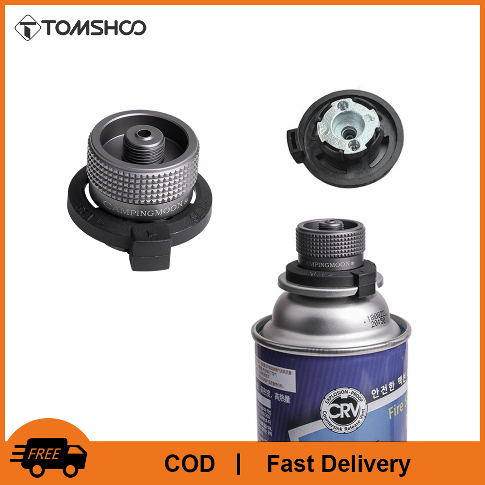 TOMSHOO butane adapter gas cartridge head conversion adapter nozzle bottle type input screw type Lindal valve output