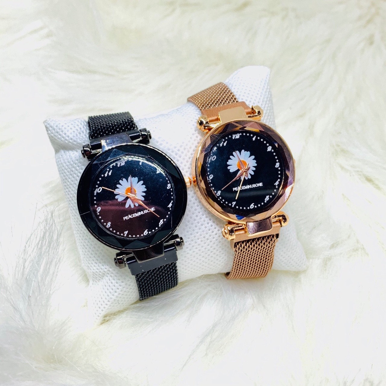 Đồng hồ thời trang nữ Pealemina mặt 1 hoa cúc dây nam châm