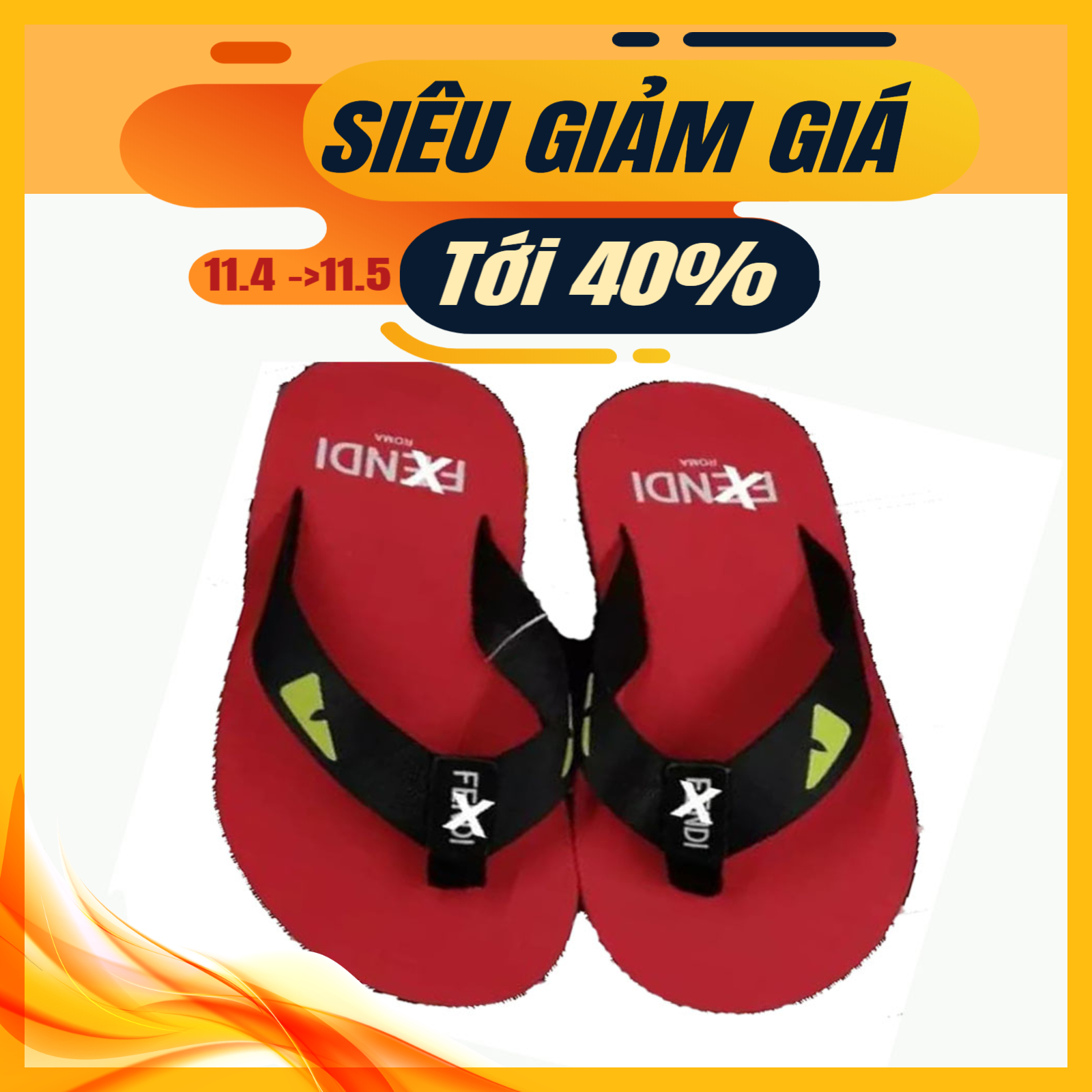 Dép kẹp nam mắt cáo F.D ( Màu Cam)