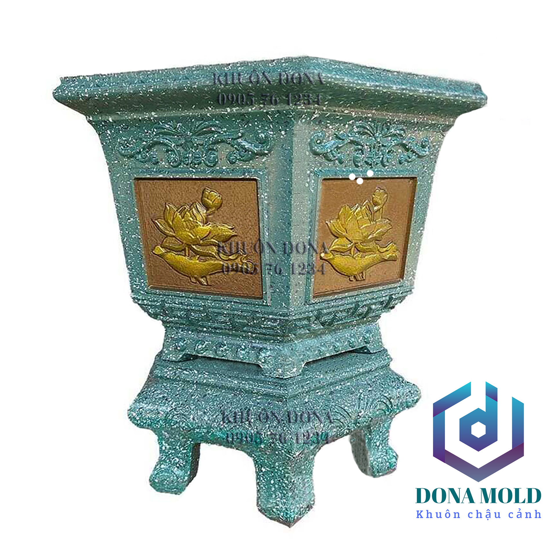 Khuôn Đúc Chậu Lục Giác 30 Cm + Đôn quỳ