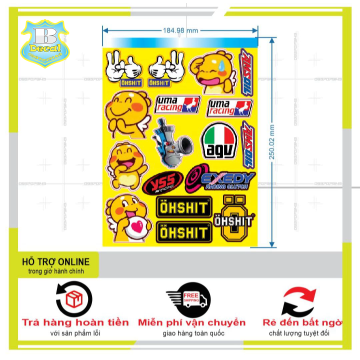 Logo sticker dán xe máy m45