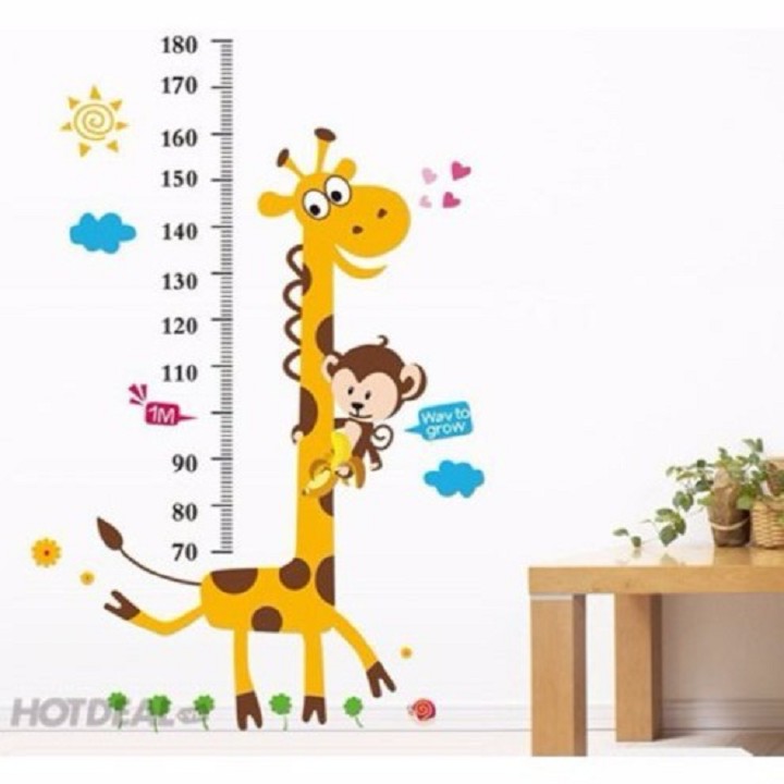 Thước đo chiều cao trẻ em decal dán tường 1183