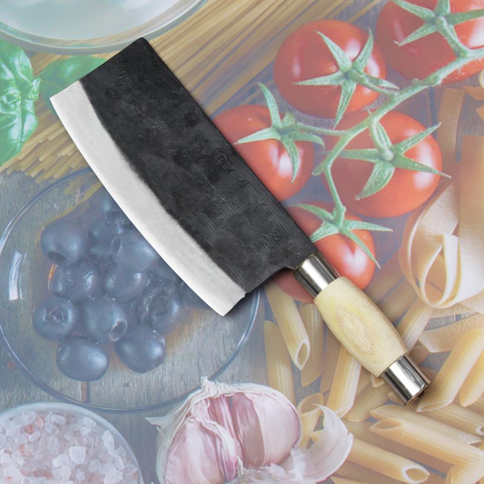 Dao phở chặt xương cán gỗ - dao chặt thịt loại đại lưỡi thép không gỉ
