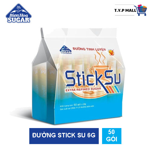 Đường que Sticksu Biên Hòa Túi 50 gói 6g (túi 300g)