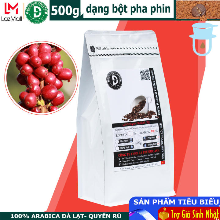SaleBox - Thông tin mua sắm, khuyến mãi 27 Cà phê bột Arabica nguyên chất rang mộc pha phin – Xuất xứ Đà Lạt – gói zipper 500g – Thương hiệu cà phê rang mộc DUC ANH COFFEE- Giao hàng nhanh -…