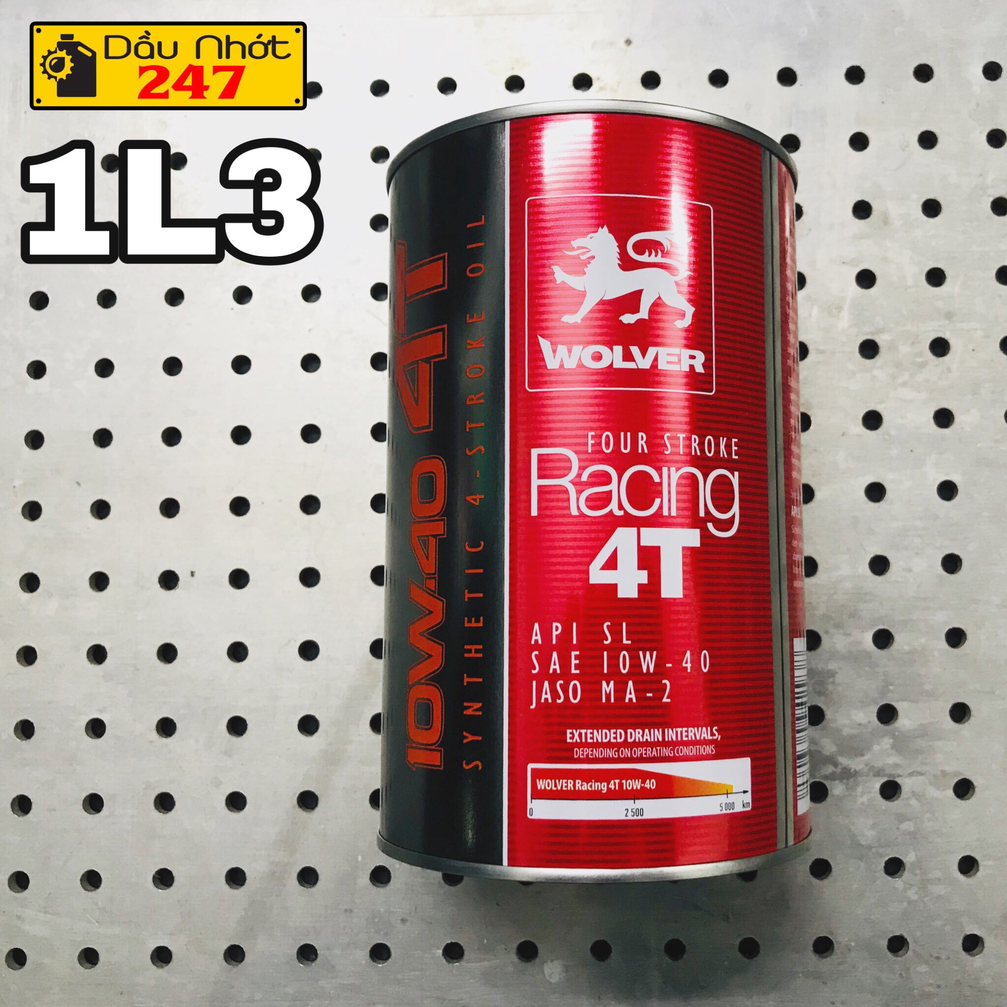 Combo 1L3 dầu nhớt Wolver Racing 10w40