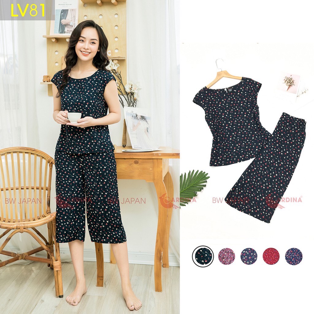 Bộ mặc nhà nữ 𝐂𝐀𝐑𝐃𝐈𝐍𝐀 bộ lanh ống sớ ngắn chất lanh nhung nhật bản mềm mại không phai màu