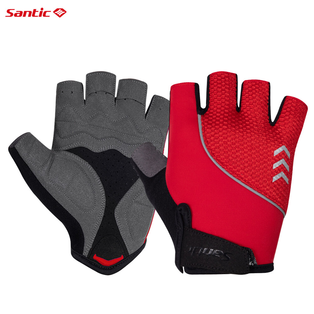 Santic găng tay đi xe đạp Găng tay nửa ngón tay Găng tay xe đạp xe đạp đường trường găng tay chống trượt găng tay chống mòn thoáng khí k3p136828