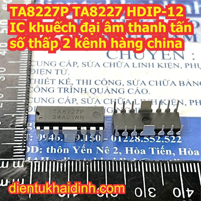 3 con ta8227p ta8227 hdip-12 ic khuếch đại âm thanh tấn số thấp 2 kênh kde7887