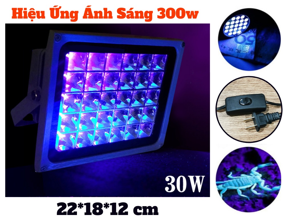 [HCM]Đèn UV Led Sấy Keo UV 30W Hiệu Năng UV 300W Soi Tiền Khử Trùng UV