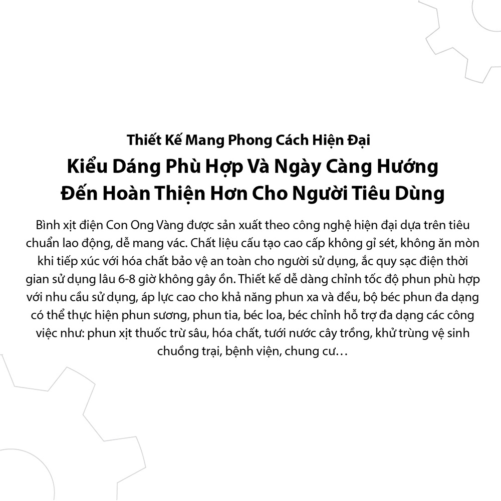 Bình Xịt Điện Con Ong Vàng 18D (phun xịt nước tưới phun khử trùng 18 lít)