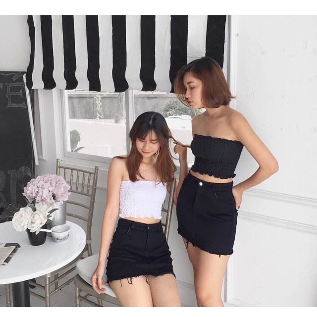 Áo ống chun nhún thời trang, dễ phối đồ
