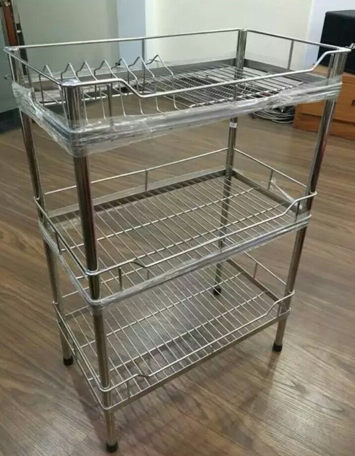 kệ chén 3 tầng inox đặc 304  (ĐỦ SIZE )