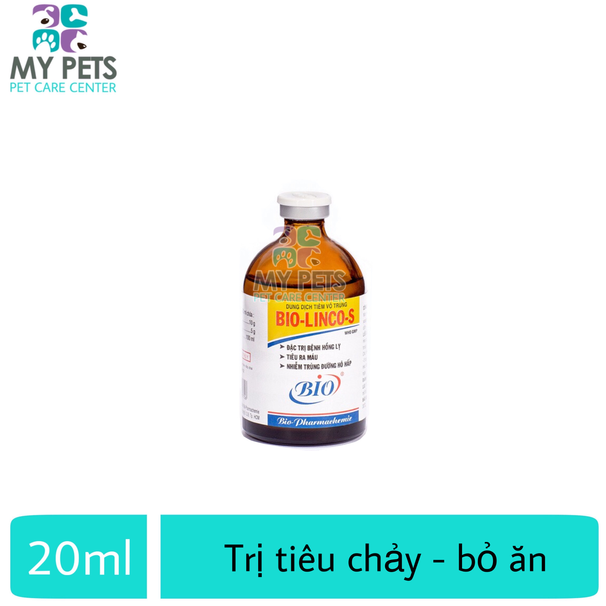 Thuốc tiêm cho chó mèo bị viêm phổi, tiểu ra máu - Bio Linco S 20ml