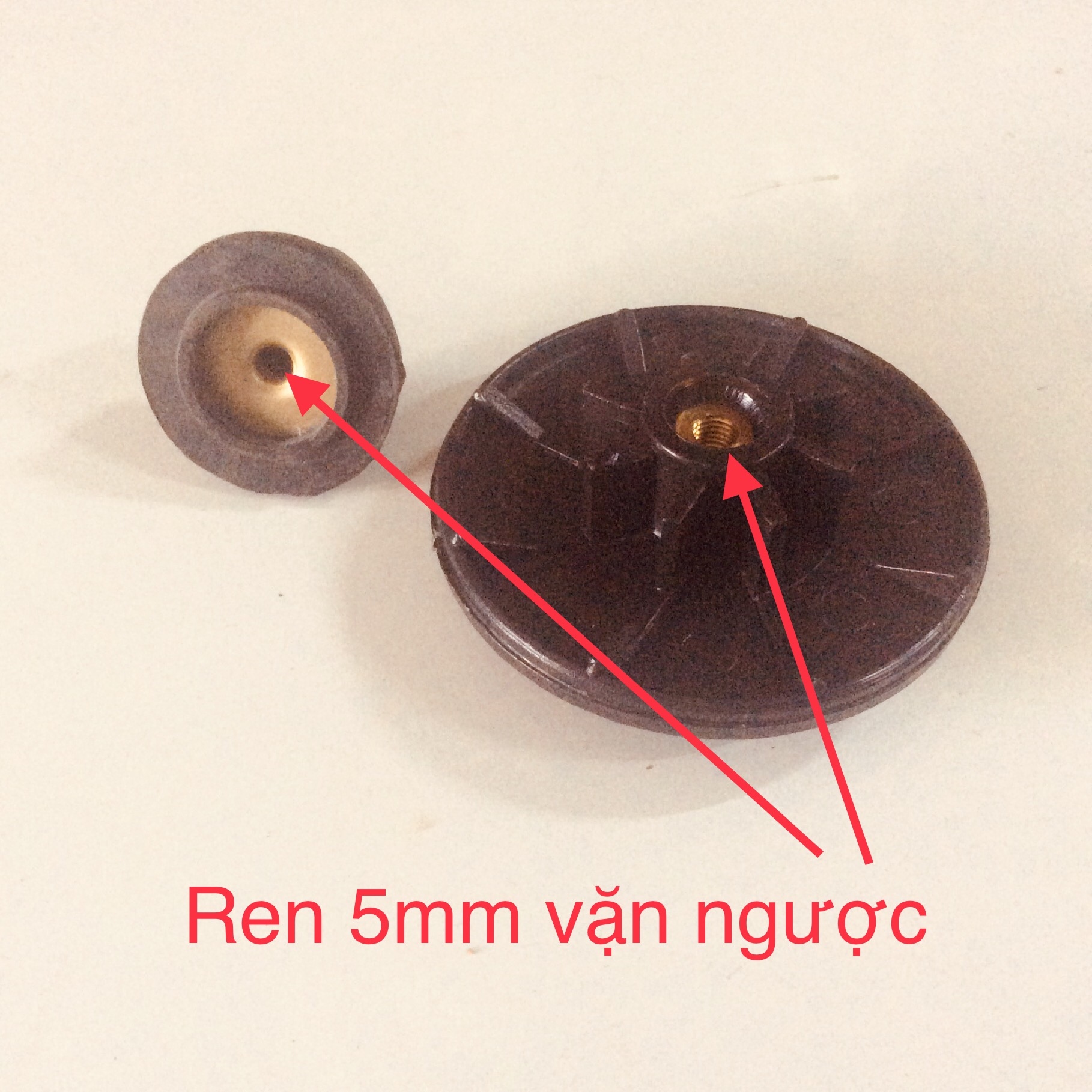 Combo bánh răng nhựa máy sinh tố đk 67mm và nhông cao su đk 35mm ren 5mm vặn ngược phụ kiện máy xay
