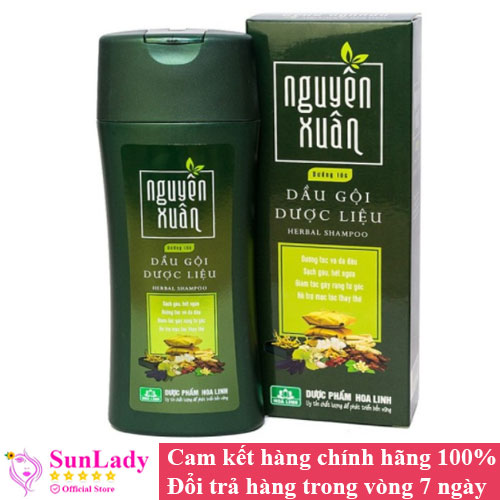 Dầu gội dược liệu Nguyên Xuân 200ml - Chai xanh dưỡng tóc, phục hồi hư tổn
