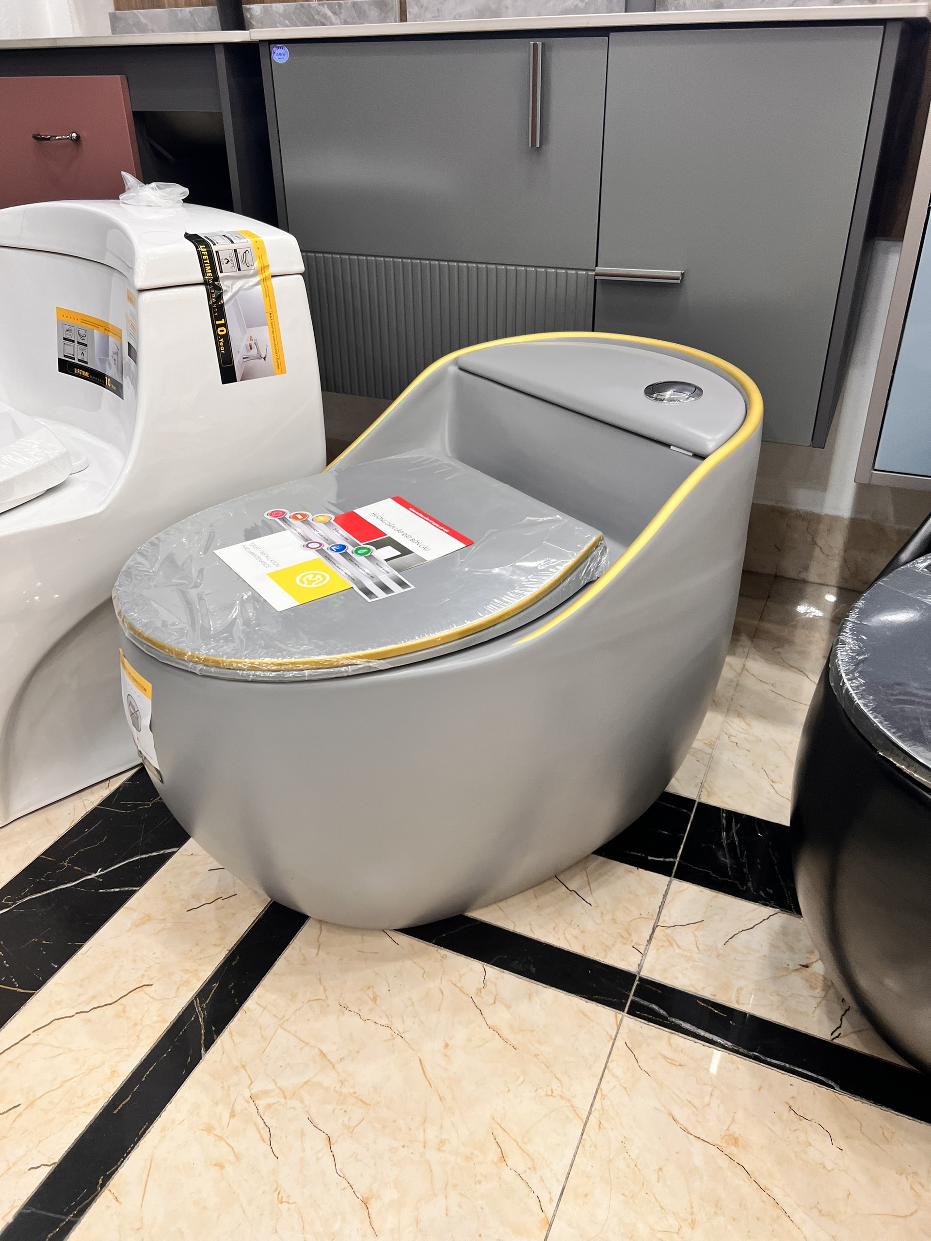 Bồn cầu quả trứng grvbc r21 ghi xám
