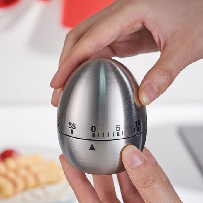 Đồng Lake Pomodoro đếm inverted 60 egg-shaped metal [Clock mechanical timer clock home kitchen copper clock mechanical counting backwards]