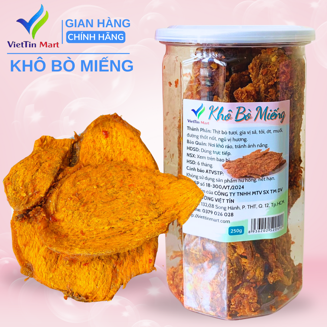 1KG_ KHÔ BÒ Miếng Vị Cay Tứ Xuyên THƠM NGON (Khô heo giả bò)- Viettin Mart