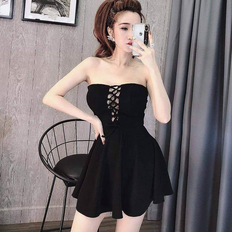 Đầm xòe cúp ngực đan dây sexyoem