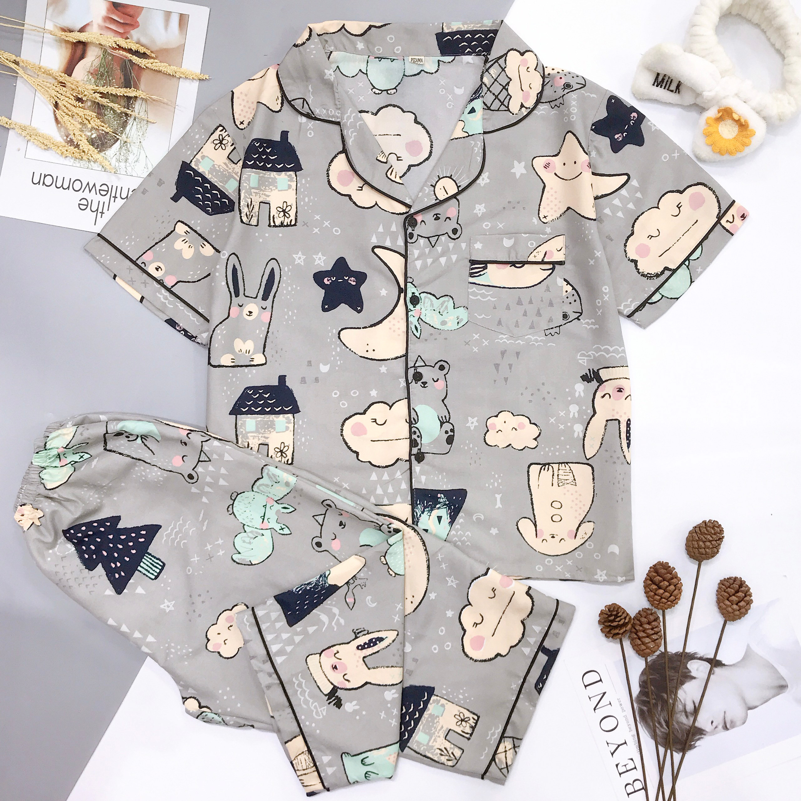 Bộ Ngủ pijama quần lửng chất đẹp