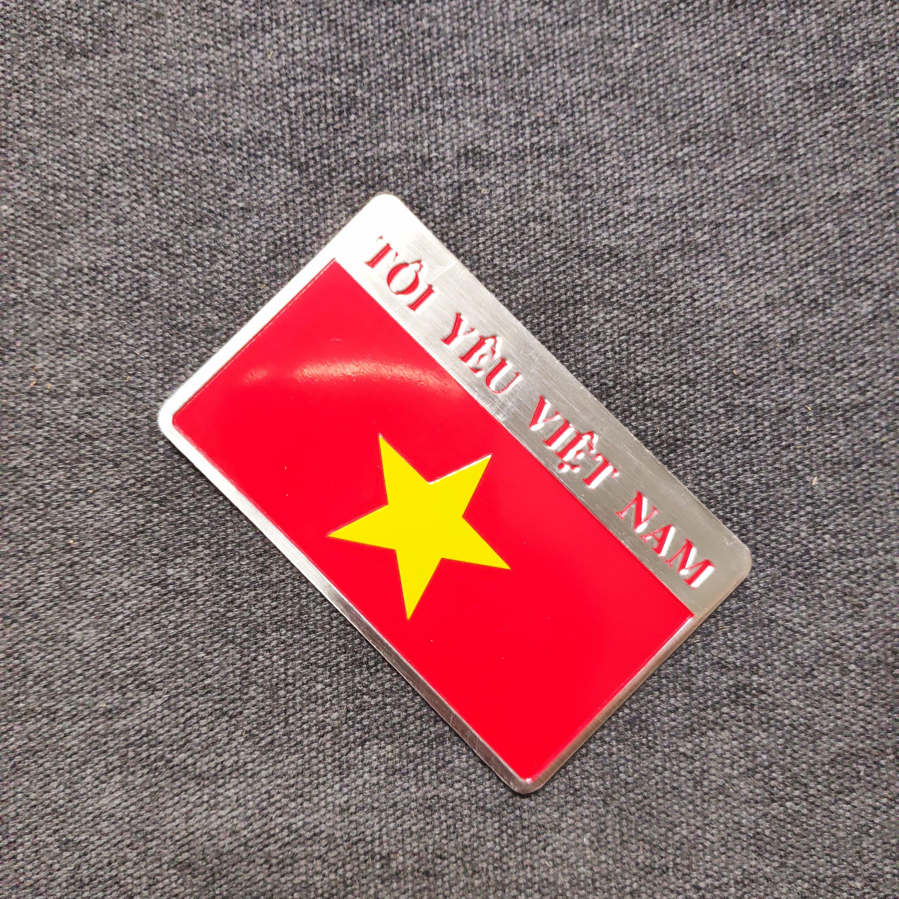 Tem nhôm trang trí xe máymoto cờ viet nam sắc nét và ý nghĩa