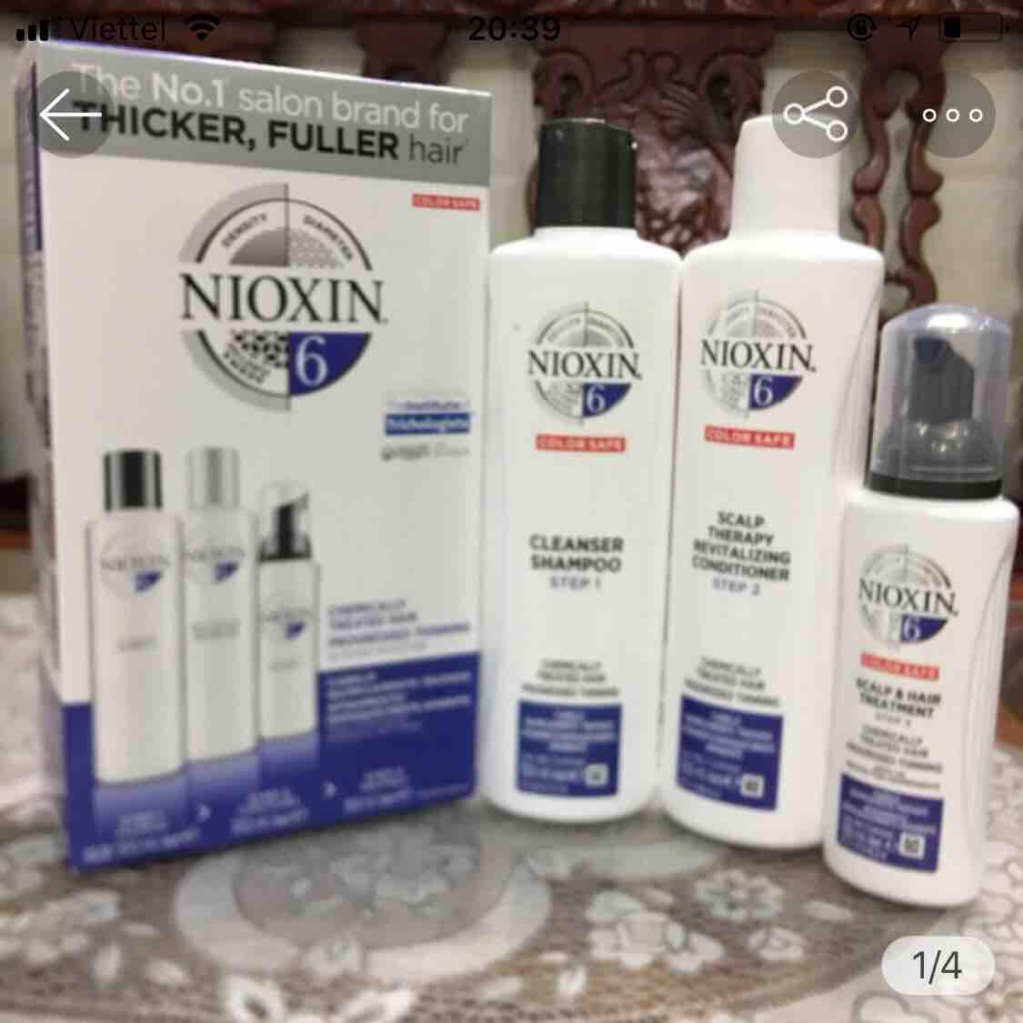 Nioxin hệ thống 6 bộ kit dầu gội xả và tinh dầu nioxin chống rụng tóc system 6 300ml 2019
