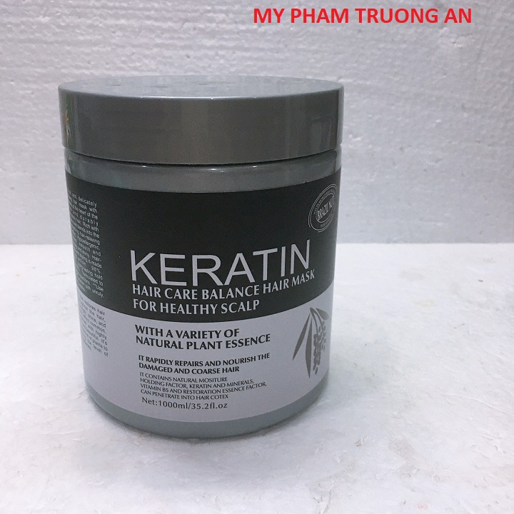 Kem hấp ủ tóc keratin 1000ml - keratin bùn nâu