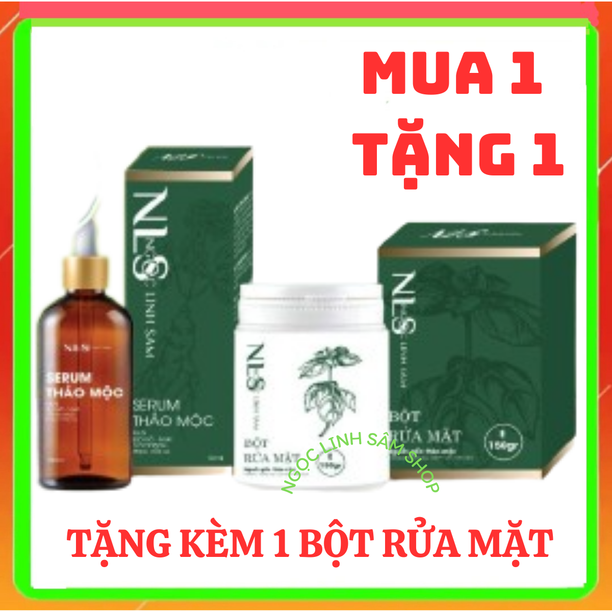 Serum tái tạo da Ngọc Linh sâm chính hãng - Tặng kèm 1 Bột rửa mặt Ngọc Linh Sâm
