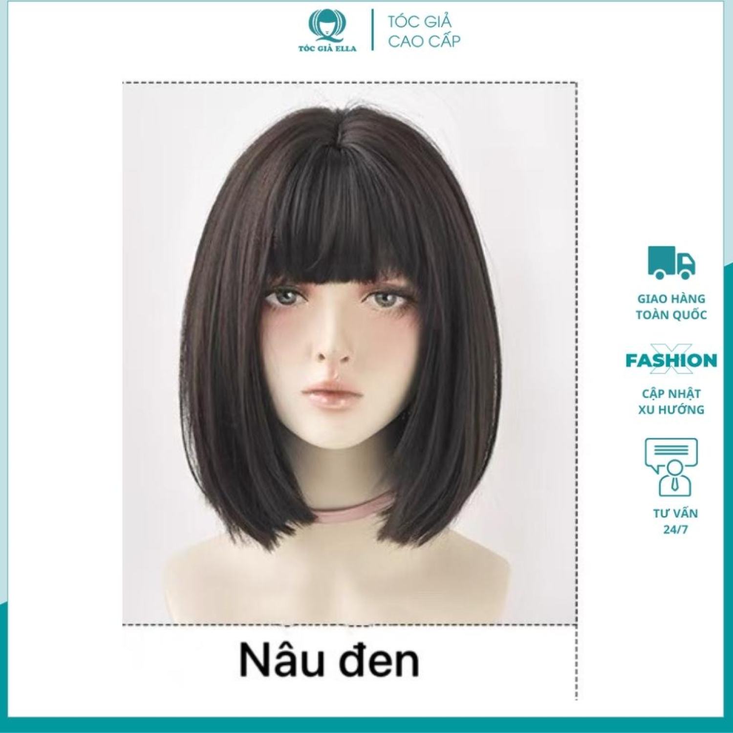 Tóc giả nguyên đầu vic đuôi ngang D3111