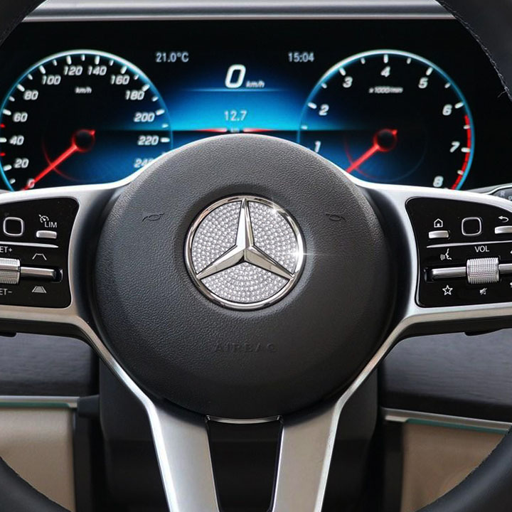 Logo Đính Đá Gắn Vô Lăng Mercedes