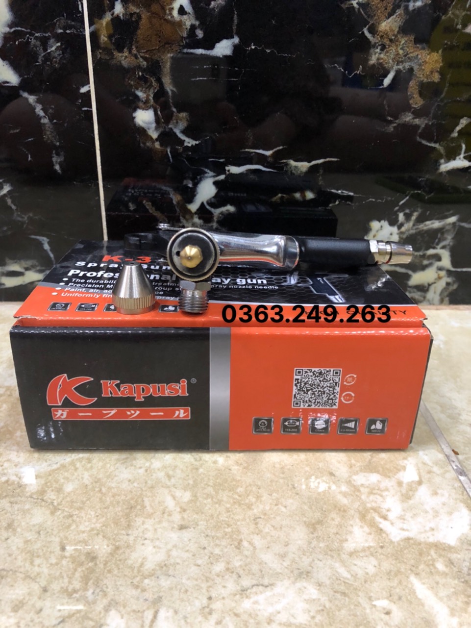 Súng phun sơn mini K3 KAPUSI , Đầu phun 0.6mm
