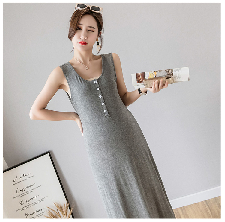 Váy Bầu Đầm Bầu Xinh Thun Trơn A1740