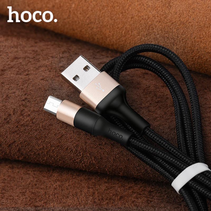Cáp sạc Micro USB Hoco X26 dành cho điện thoại android tương thích với nhiều thiết bị (Sạc nhanh 2A Max dây sạc bọc dù chống rối chống đứt)