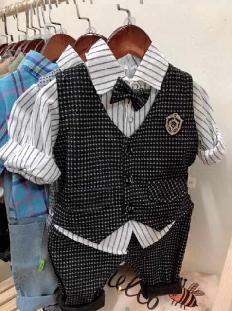 [HÀNG TẾT - ẢNH THẬT] Set Vest Gile cao cấp cho bé trai