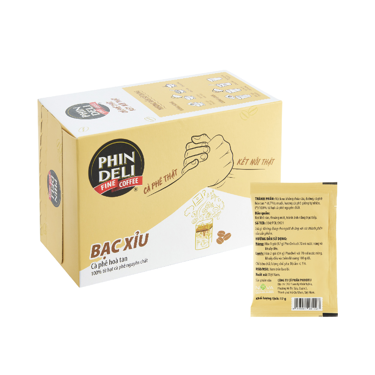 Cà Phê Hòa Tan PhinDeli Bạc Xỉu (17g x 18 gói)