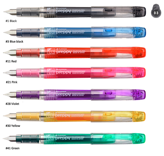 Combo 2 bút máy Preppy + 8 ống mực Platinum ( cỡ 03)