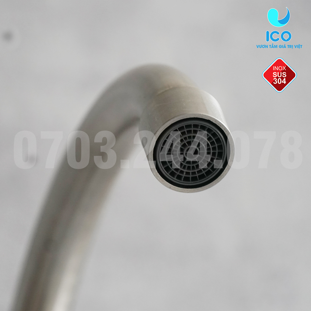 [LAZMALL] vòi chén lạnh phi 18 cần ngắn inox 304