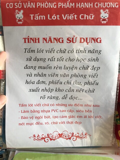 [HCM]Tấm lót viết chử