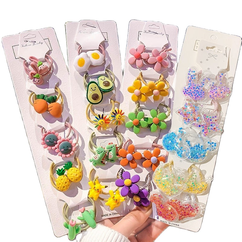 Set 10 Dây Buộc Tóc Hoạt Hình Dễ Thương Cho Mẹ Và Bé
