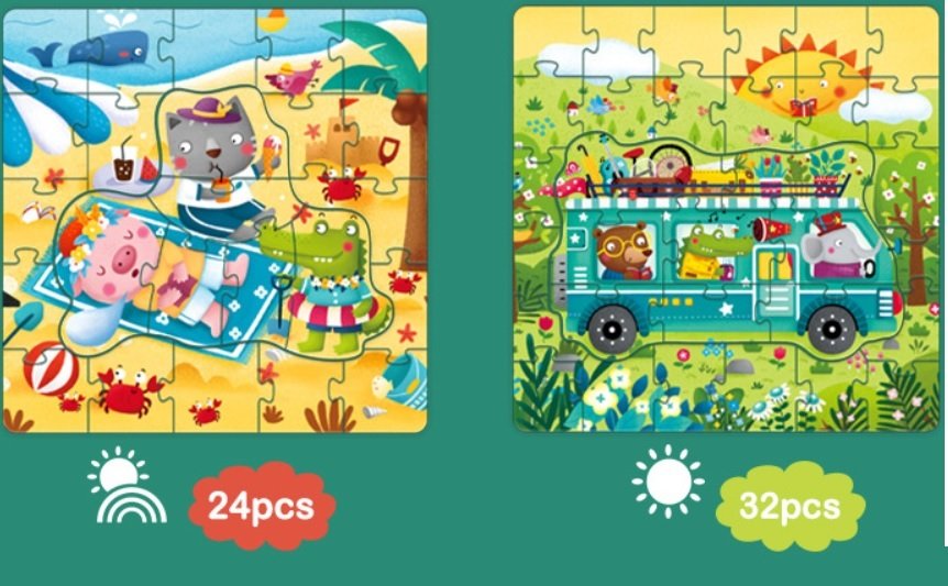 BỘ XẾP HÌNH 4 IN 1 PUZZLE - MIDEER